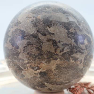 Große Muschelkalk Edelsteinkugel, 84 mm, Meditation und Heilsteine, glänzende Kugel, Wunderbarer Kristall