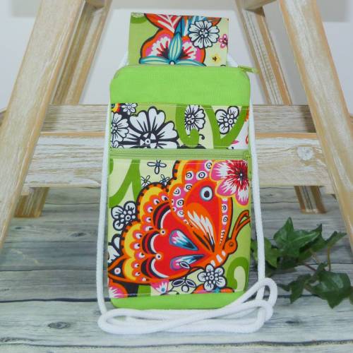 Handytasche zum Umhängen oder Gürteltasche Schmetterling-Motiv