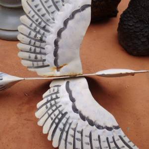 3 Vögel aus Blech handbemalt Vintage Brocante Dekoration Aufhänger Shabby alte Blechvögel Garten Bild 6