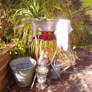 Antiker Waschtischständer  Blumenständer Pflanzenständer Waschständer Cottage Landhaus Bild 1