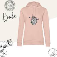 Hoodie Damen- Sweater mit einzigartigen Prints aus Bio Baumwolle ,,Floral Herz'' Bild 1