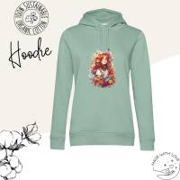 Hoodie Damen- Sweater mit einzigartigen Prints aus Bio Baumwolle ,,Herbstgirl'' Bild 1