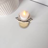 Teelichthalter aus Holz Schneeflocke, Rentier oder Stern Design | Winter Dekoration | Kerzenhalter Geschenkidee Bild 7