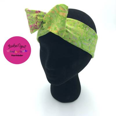 Haarband mit Draht - Batik-Grün Design