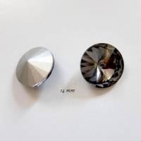 Rivoli, Glasstein, Strassstein, black diamond, grau,14 mm Bild 1