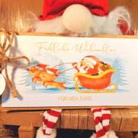 Personalisierte Gutschein / Konzertkarten Verpackung zu Weihnachten | Weihnachtskarte mit Namen als Geldgeschenk Bild 2