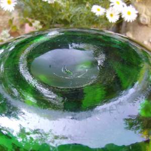 Vase Glasvase Krug Grün Blumenvase Wasserkrug Landhaus Cottage Bild 7