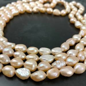 Endlose Perlenkette geknotet, ca 150 cm lang, Süßwasserperlen, super lange Kette - S8 Bild 1