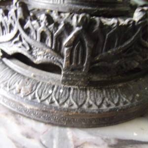 Antik Bronze Skulptur Behälter Stifthalter Schreibtisch Bild 5