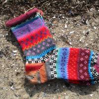 Bunte Socken Gr. 37/38 - gestrickte Socken in nordischen Fair Isle Mustern Bild 2