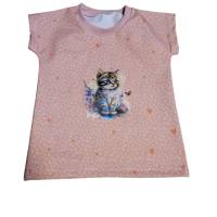 Kurzarmshirt / T-Shirt gr. 98 Katze Bügelbild handmade Bild 1
