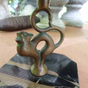 Antik Katze Bronze Marmor Halter Stifthalter Vase Bild 8