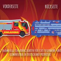 Friendly Fox Feuerwehr Einladung, 12 Feuerwehr-Auto Einladungskarten Kindergeburtstag Junge Mädchen, Fire Truck Bild 7