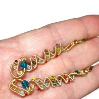 Bunte handgemachte Ohrringe Spiralperle goldfarben Geschenk für sie Paisley Double Bild 8