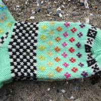 Bunte Socken Gr. 38/39 - gestrickte Socken in nordischen Fair Isle Mustern Bild 3