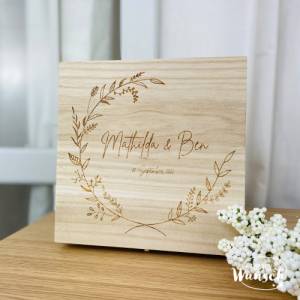 Erinnerungskiste zur Hochzeit | Personalisierte Erinnerungsbox | Holzkiste mit Gravur | Geschenk zur Hochzeit | Erinneru Bild 6