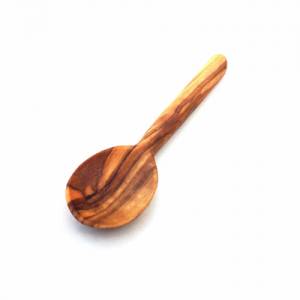Mini Löffel 8 cm runder Griff Gewürzlöffel, Salzlöffel, Kräuterlöffel Handgefertigt aus Olivenholz, Hochwertig, passt in Bild 1