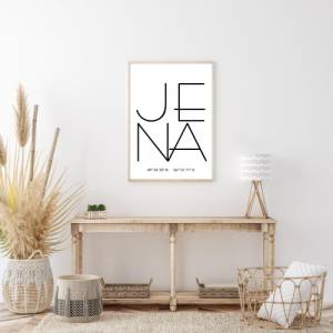 Poster JENA mit Koordinaten | Heimatstadt | Stadtposter | Personalisiert | Stadt Geschenk | Kunstdruck | Umzug Einzug | Bild 1