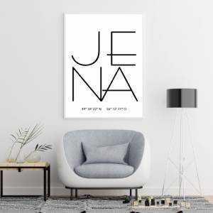 Poster JENA mit Koordinaten | Heimatstadt | Stadtposter | Personalisiert | Stadt Geschenk | Kunstdruck | Umzug Einzug | Bild 4