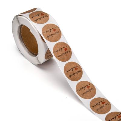 selbstklebende Etiketten "Handmade with love" 25mm