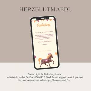 Einladung Kindergeburtstag Pferd | Pferde Geburtstag | Karte als eCard oder Whatsapp-Einladung - online oder digital ver Bild 4