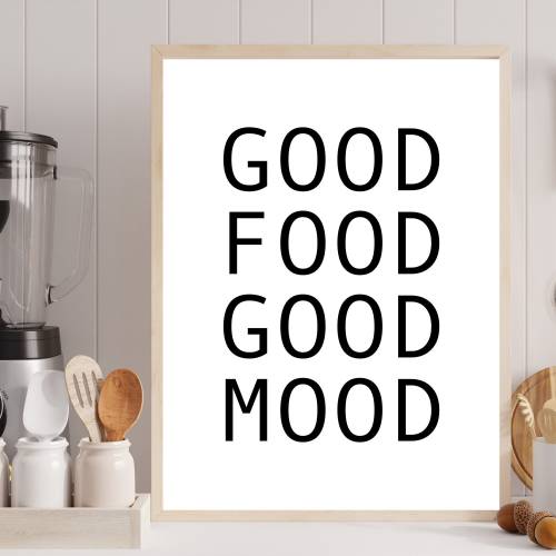 Poster Good Food Good Mood | Küche | Bon appetit | Home | Geschenk | Esszimmer | Familie | Kunstdruck | Digitaldruck | G