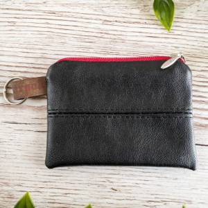 Mini-Portemonnaie aus Kunstleder / Schlüsselanhänger Tasche / Geldbörse mit Reißverschluss / Münzbörse / Marpoh Bild 2