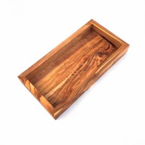Ablage rechteckig L. 20 cm, Holz Tablett, handgefertigt aus Olivenholz, Hochwertig, Geschenk. Bild 5