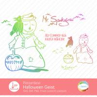 Plotterdatei Mr. Spookycrow, alternatives Halloween, SVG Geist, Plott Vogelscheuche, Kürbis, Krähe, Kürbisgesicht Bild 1