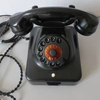 Vintage Telefon W 48 aus Bakelit schwarz mit Wählscheibe DeTe We antikes Telefon Bild 3