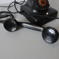 Vintage Telefon W 48 aus Bakelit schwarz mit Wählscheibe DeTe We antikes Telefon Bild 6