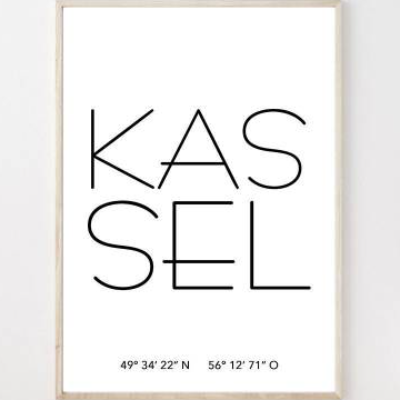 Poster KASSEL mit Koordinaten | Heimatstadt | Stadtposter | Personalisiert | Stadt Geschenk | Kunstdruck | Umzug Einzug