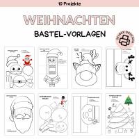 Bastelvorlage Weihnachten Druckvorlage - Bastelideen zum Selberdrucken - Bastelbuch für Kinder - Digitaler Download Bild 1