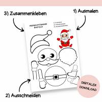 Bastelvorlage Weihnachten Druckvorlage - Bastelideen zum Selberdrucken - Bastelbuch für Kinder - Digitaler Download Bild 6