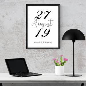 Poster BIG DATE mit Datum & Namen | Personalisiert | Hochzeitstag | Jahrestag | Jubiläum | Geschenk für Sie und Ihn | Li Bild 4