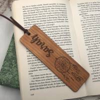 Lesezeichen aus Holz, Traumfänger personalisiert, aus Kirschvollholz Bild 2