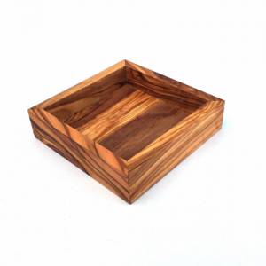 Ablage quadratisch 12 cm Holz Tablett handgefertigt aus Olivenholz Bild 2