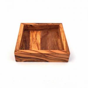Ablage quadratisch 12 cm Holz Tablett handgefertigt aus Olivenholz Bild 4