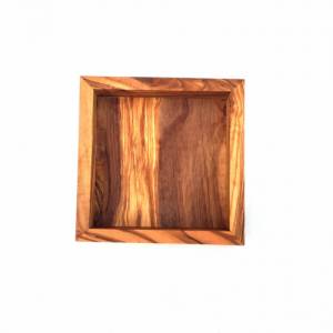 Ablage quadratisch 12 cm Holz Tablett handgefertigt aus Olivenholz Bild 5