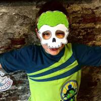 Stickdatei ITH Halloweenmaske Totenkopf mit Gehirn Bild 4