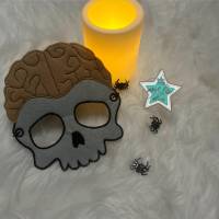 Stickdatei ITH Halloweenmaske Totenkopf mit Gehirn Bild 7
