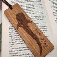 Lesezeichen aus Holz, Walhai personalisiert, aus Kirschvollholz Bild 2