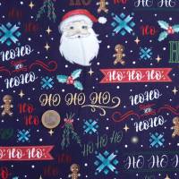 French Terry Weihnachten, Sweat Weihnachtsstoff, Weihnachtsstoff Meterware, Sommersweat Ho Ho Ho Bild 3
