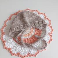 Die besondere Mütze mit Seide und Mohair, für Neugeborene, beige Bild 3