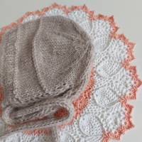 Die besondere Mütze mit Seide und Mohair, für Neugeborene, beige Bild 5