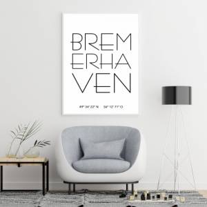 Poster BREMERHAVEN mit Koordinaten | Heimatstadt | Stadtposter | Personalisiert | Stadt Geschenk | Umzug Einzug | Heimat Bild 4