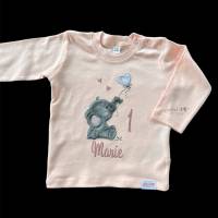 Geburtstagsshirt mit süßem Elefant, Namen und Zahl bestickt, Shirt zum Kindergeburtstag personalisiert Bild 5
