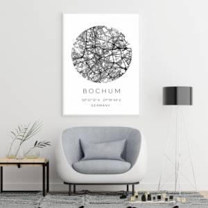 Poster BOCHUM STADTPLAN mit Koordinaten | Heimatstadt | Stadtposter | Personalisiert | Map | Karte Geschenk | Kunstdruck Bild 4