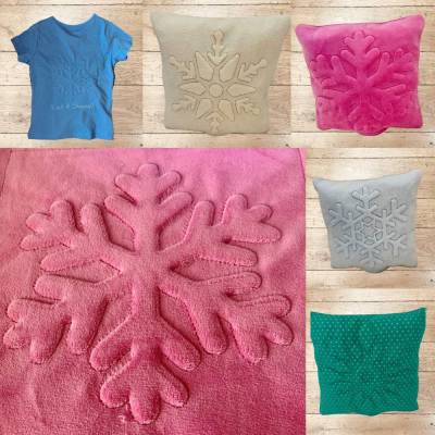 Stickdatei 3D Schneeflocke Trapunto Set 882 – Winterliche Maschinenstickerei mit Stickschaum und Anleitung