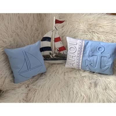 Stickdatei Maritim 3D Anker, Segelboot, Trapunto, Set 878 Maschinenstickerei